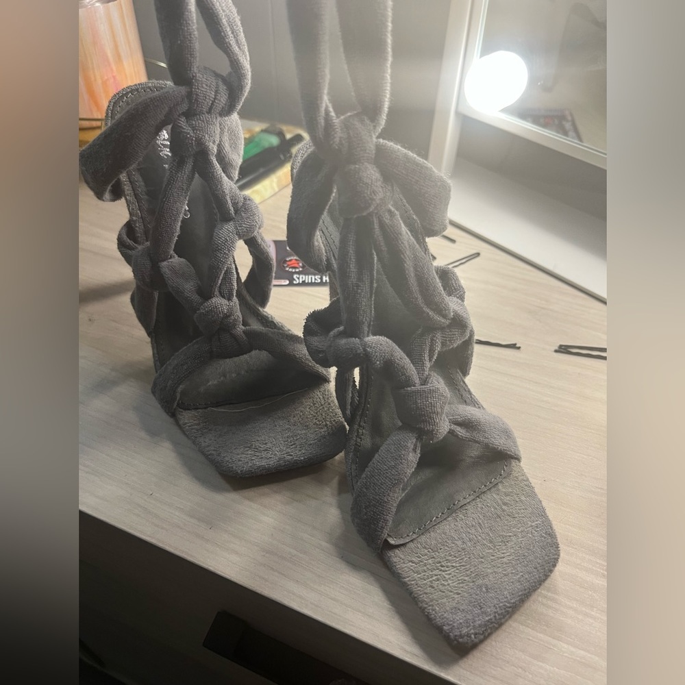Public Desire Grey Laced up heels